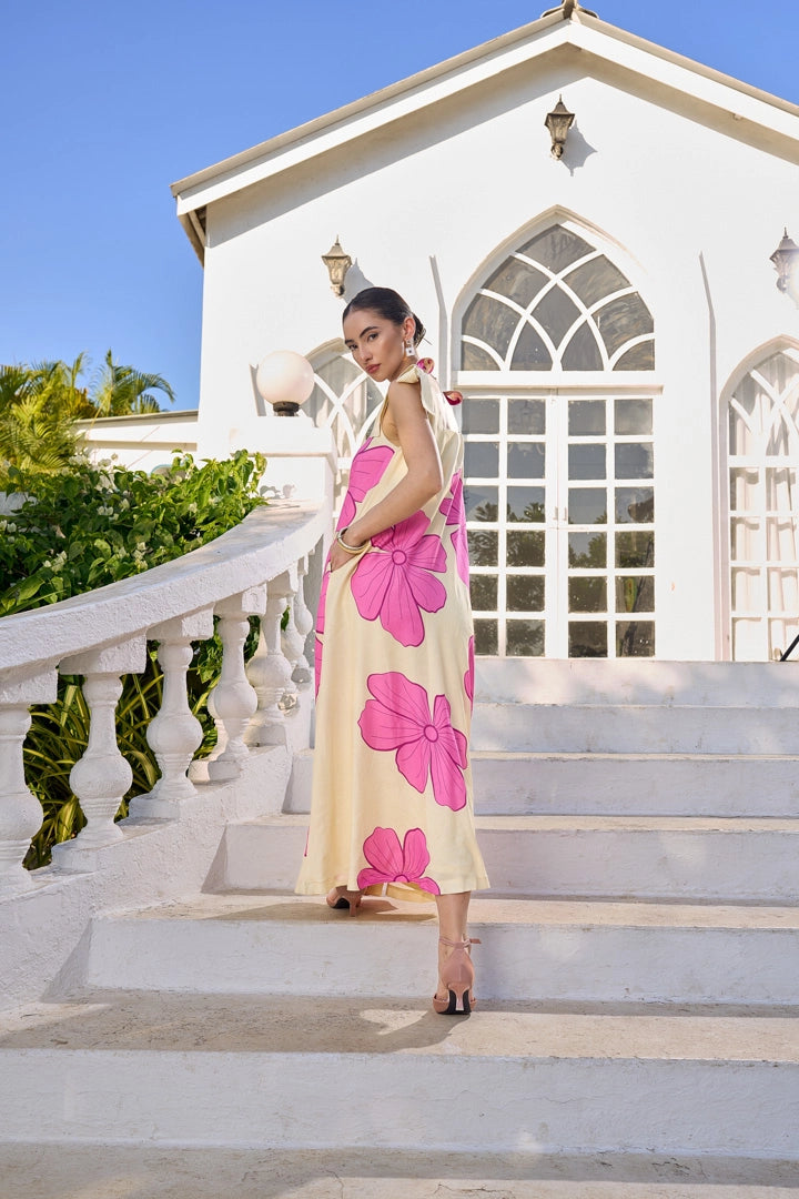 Blush Hibiscus Maxi Dress