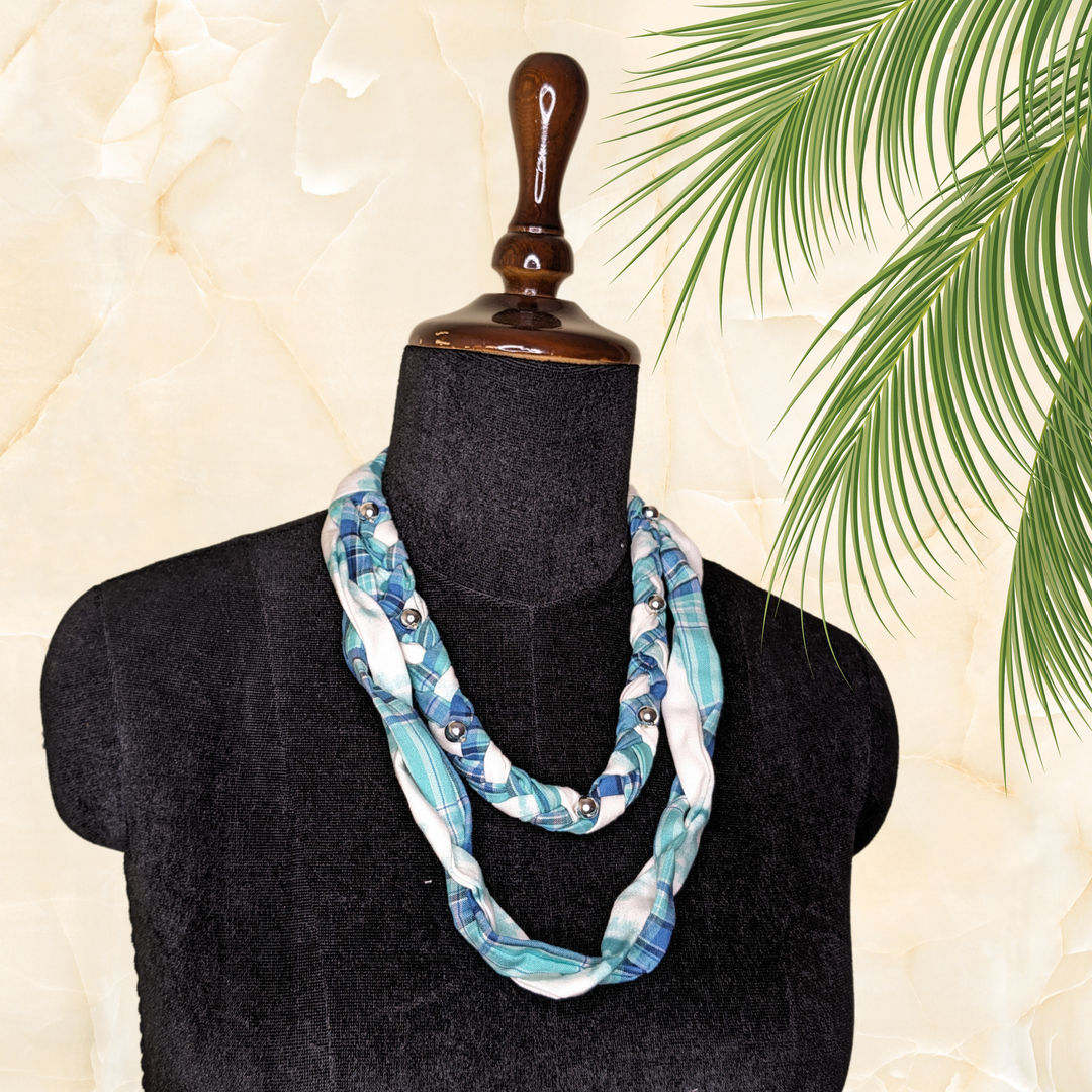 Braided Layered Necklace - Eco-friendly luxury resort wear offers – women's casual fashion by Sananda Basak - MAGS By Sananda Basak - Pune INDIA