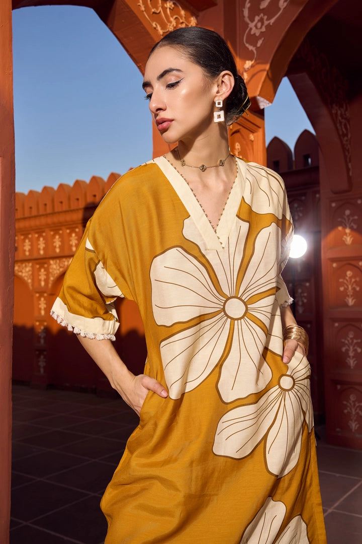 Golden Hibiscus Kurti &amp; Pant