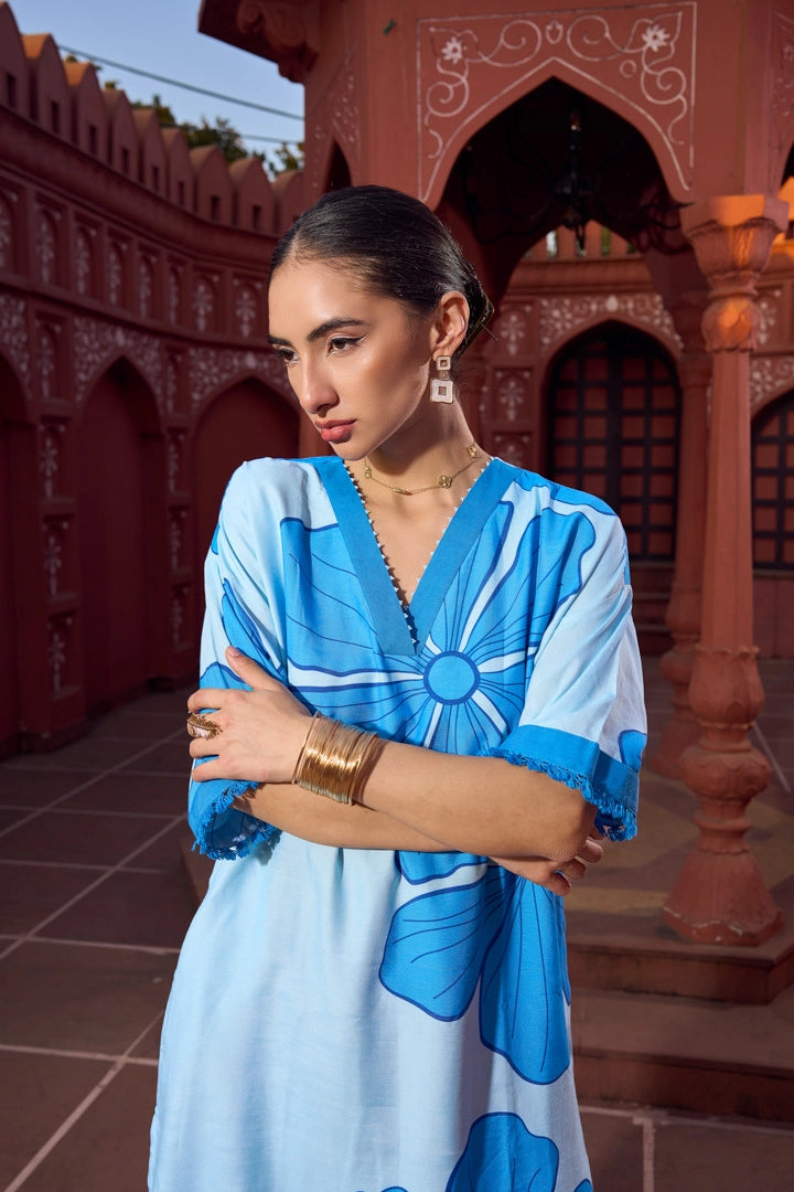 Azure Hibiscus Kurti &amp; Pant