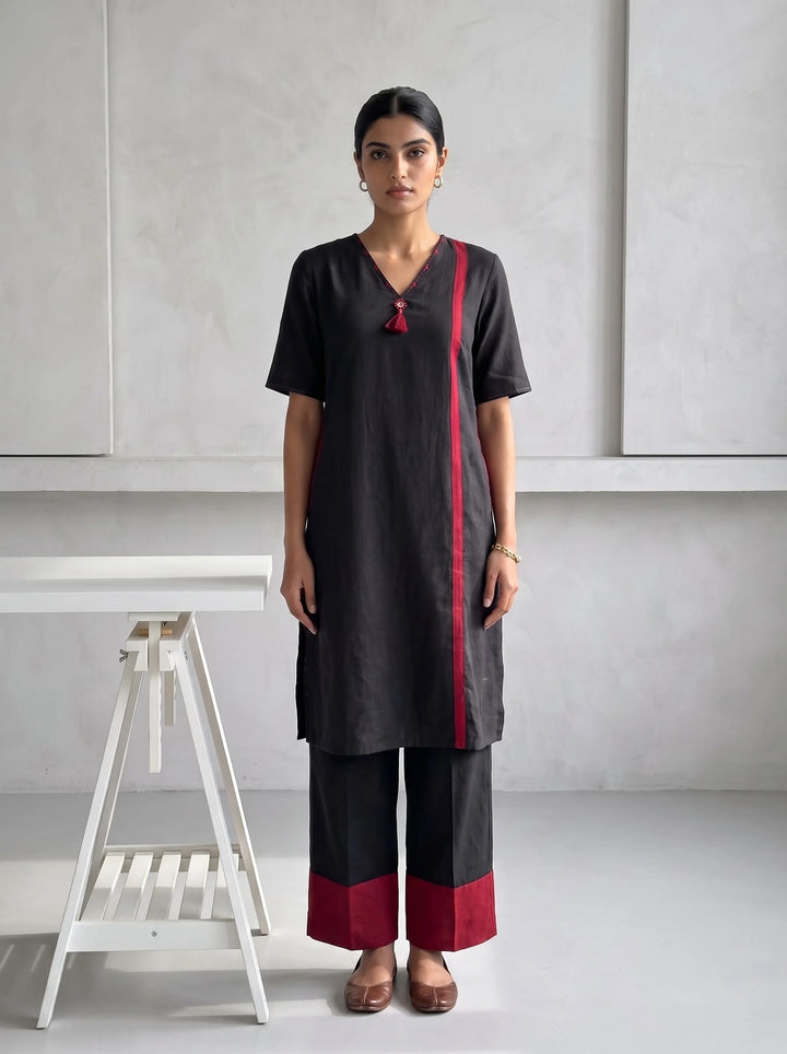 The Axis Black Kurta Set