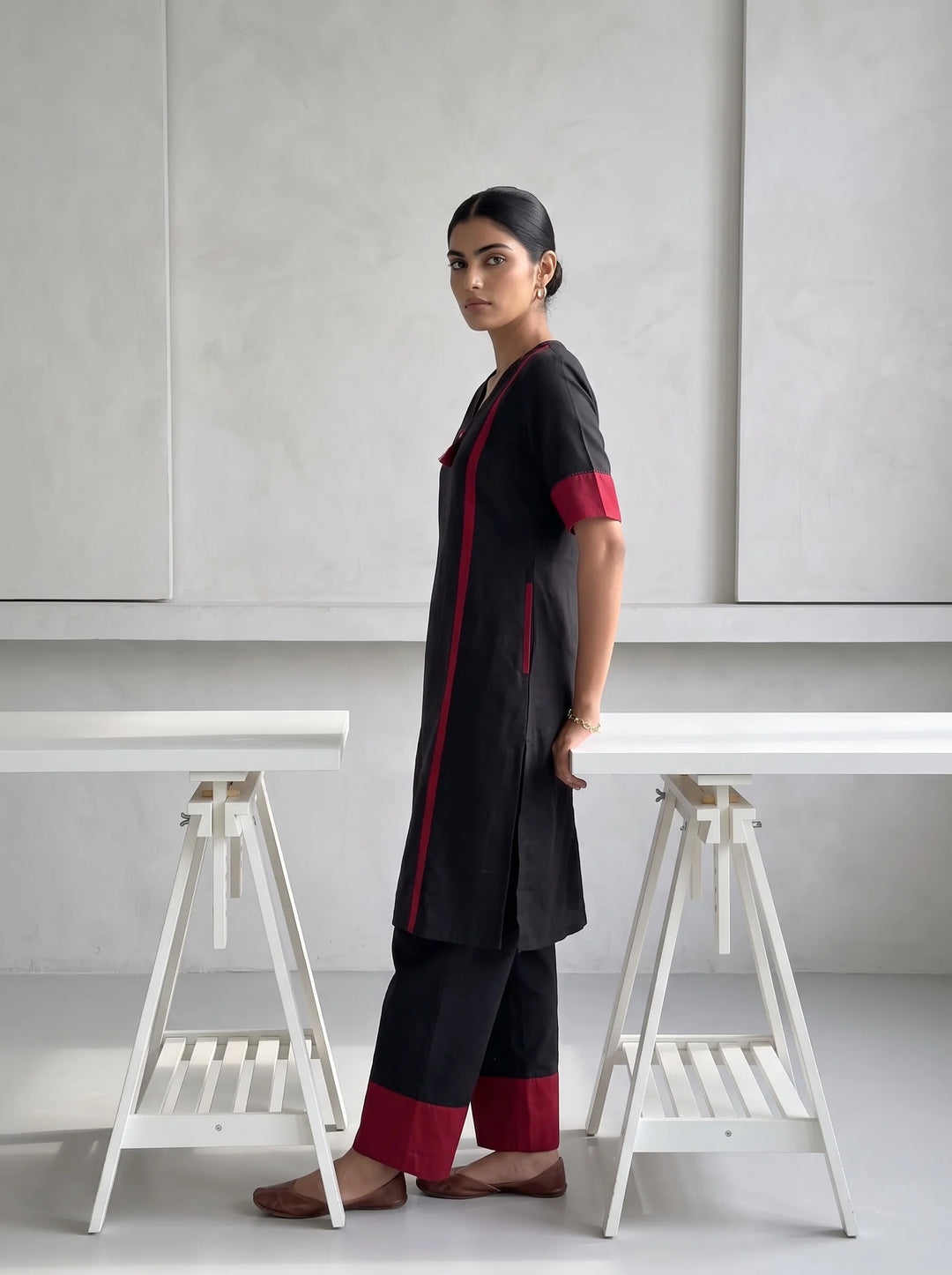 The Axis Black Kurta Set