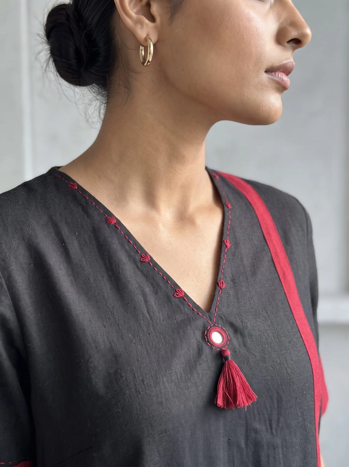 The Axis Black Kurta Set