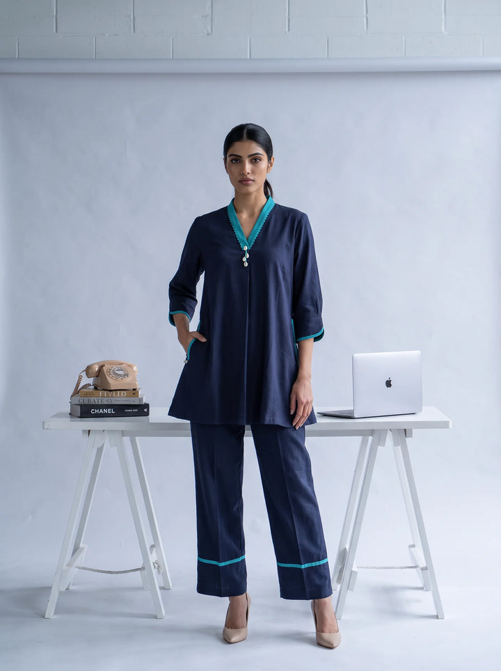 The Arc Navy Kurta Set