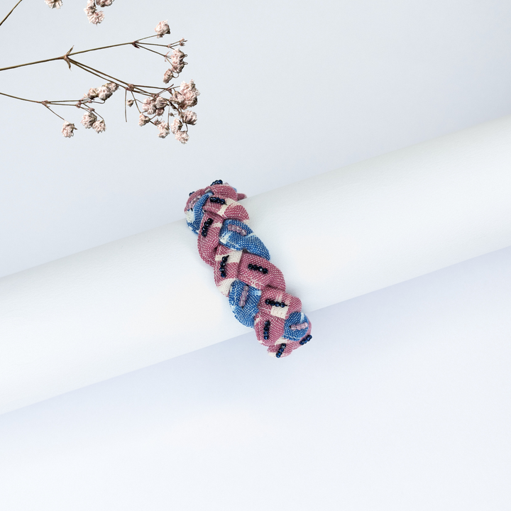 Ikat Braided Bracelet - Eco-friendly luxury resort wear Diwali offers – women's casual fashion by Sananda Basak - MAGS By Sananda Basak - Pune INDIA