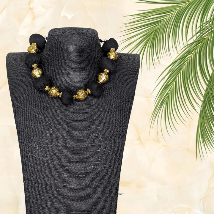 Artisan Potli Necklace With Earrings - MAGS By Sananda Basak - A Sustainable Fashion Brand