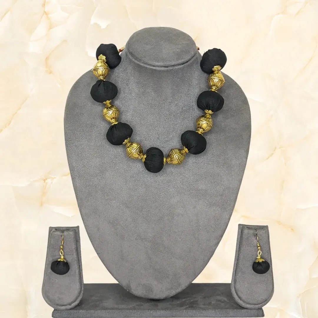 Artisan Potli Necklace With Earrings - MAGS By Sananda Basak - A Sustainable Fashion Brand