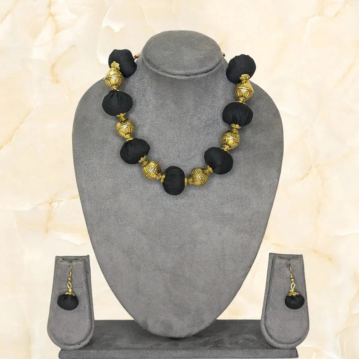 Artisan Potli Necklace With Earrings - MAGS By Sananda Basak - A Sustainable Fashion Brand