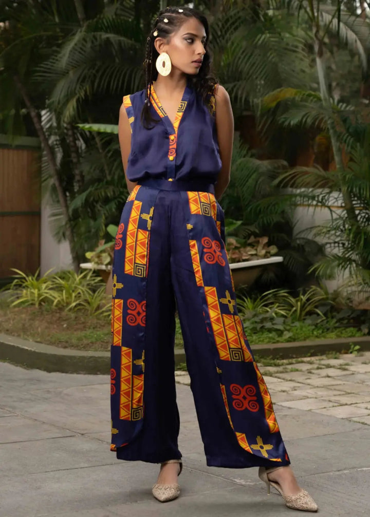 Blaze Blue Ensemble - MAGS By Sananda Basak - A Sustainable Fashion Brand