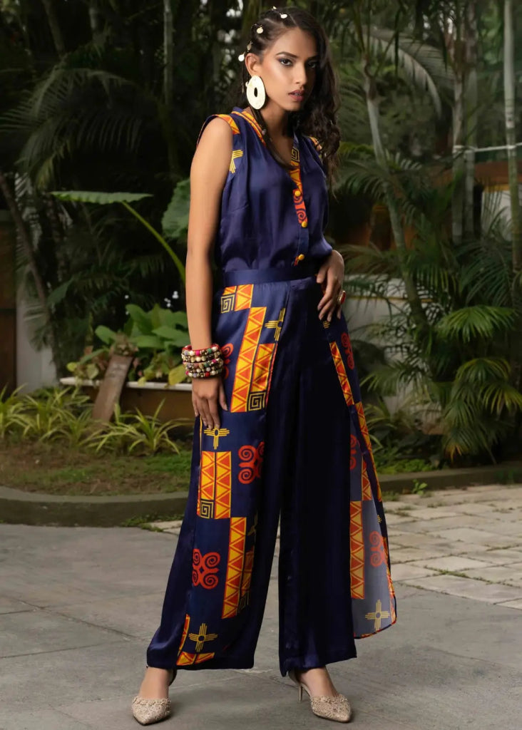 Blaze Blue Ensemble - MAGS By Sananda Basak - A Sustainable Fashion Brand