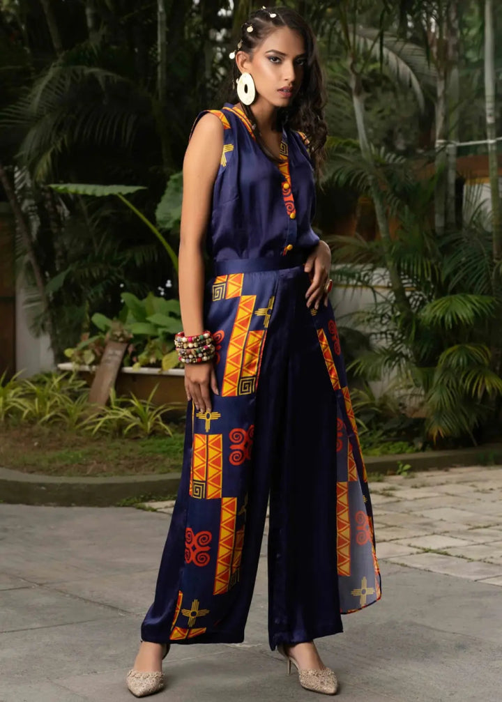 Blaze Blue Ensemble - MAGS By Sananda Basak - A Sustainable Fashion Brand