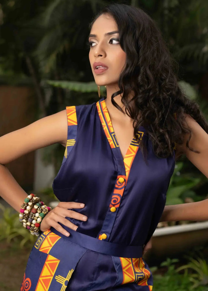 Blaze Blue Ensemble - MAGS By Sananda Basak - A Sustainable Fashion Brand