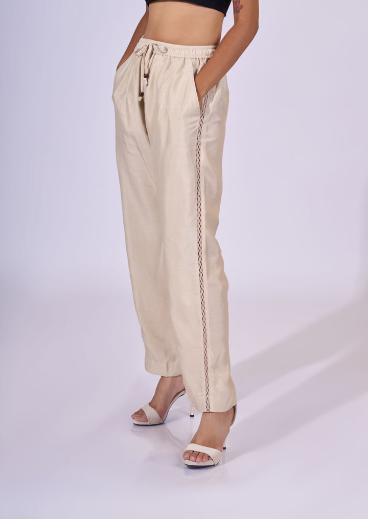 Beige Pants - Eco-friendly Resort Wear – Women's Fashion by Sananda Basak - MAGS By Sananda Basak - Pune INDIA