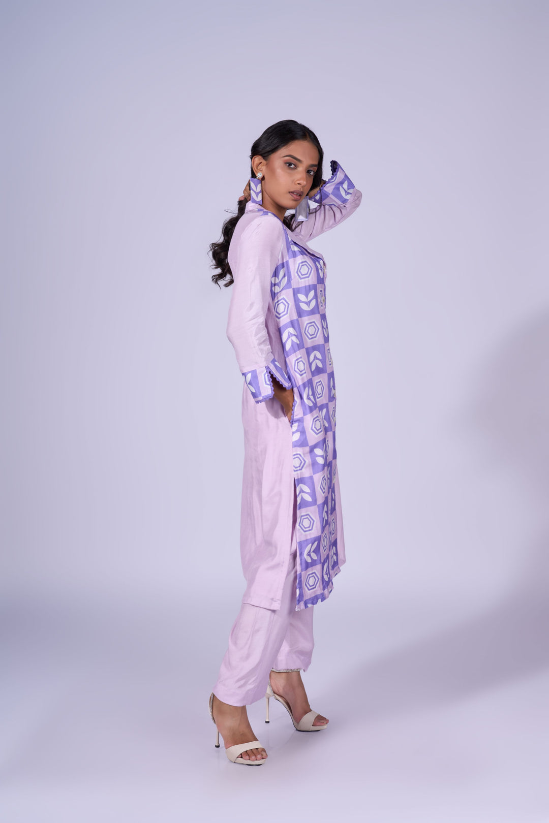 Purple Meadow Kurti & Pants - Eco-friendly luxury resort wear Diwali offers – women's casual fashion by Sananda Basak - MAGS By Sananda Basak - Pune INDIA