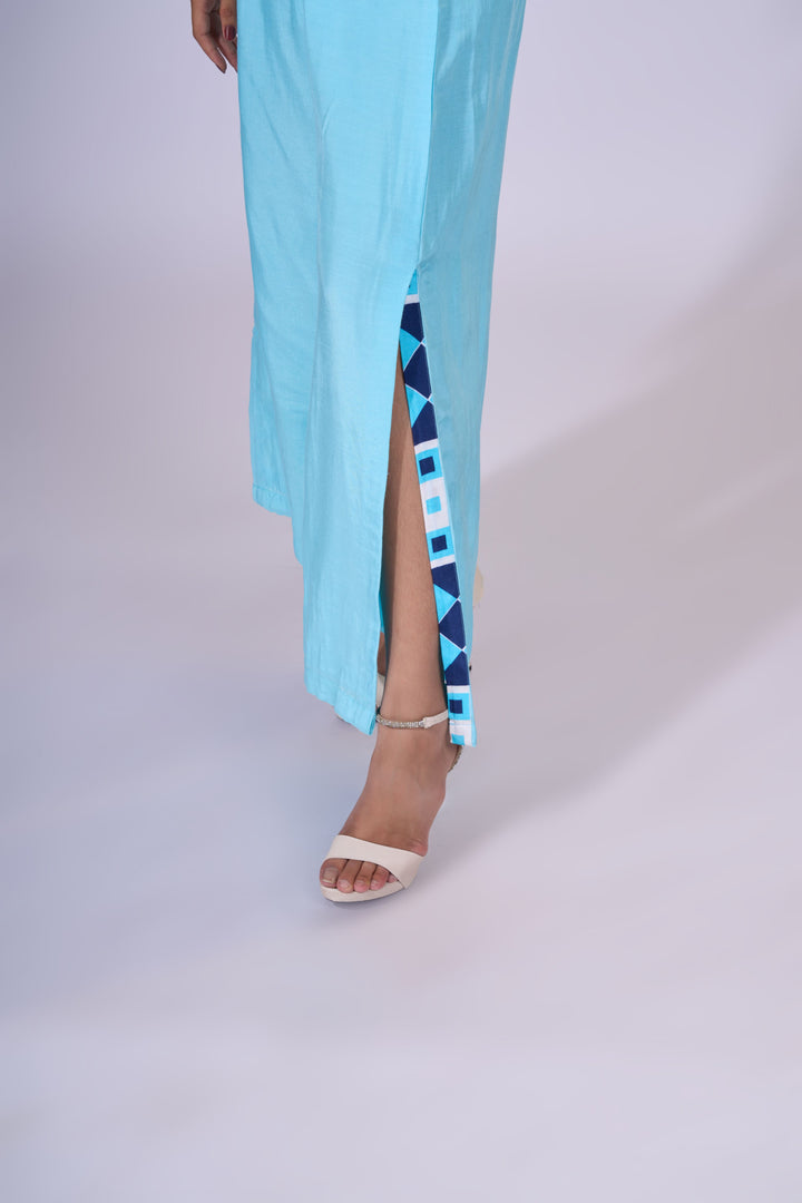 Blue Lagoon Pants - Eco-friendly luxury resort wear Diwali offers – women's casual fashion by Sananda Basak - MAGS By Sananda Basak - Pune INDIA