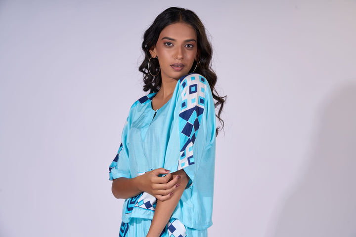 Ocean Breeze Top - Eco-friendly luxury resort wear Diwali offers – women's casual fashion by Sananda Basak - MAGS By Sananda Basak - Pune INDIA