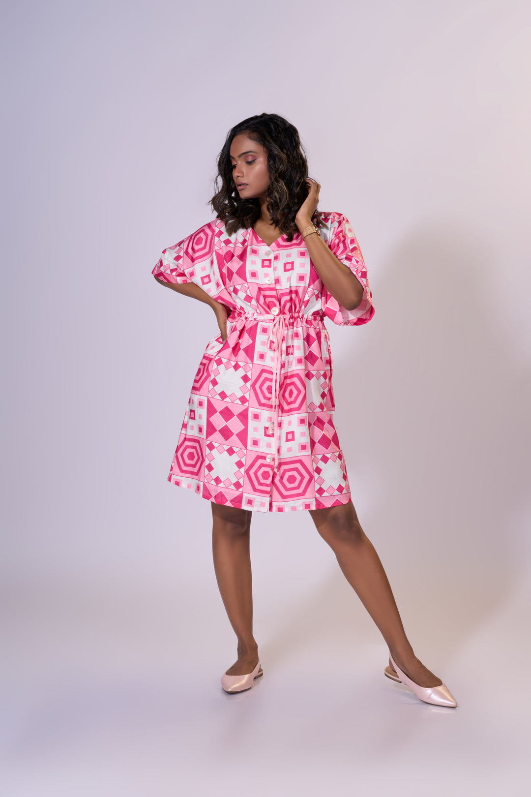 Tangerine Dream Dress - Eco-friendly luxury resort wear Diwali offers – women's casual fashion by Sananda Basak - MAGS By Sananda Basak - Pune INDIA