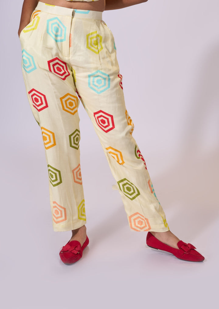 Saffron Symphony Pants - Eco-friendly luxury resort wear Diwali offers – women's casual fashion by Sananda Basak - MAGS By Sananda Basak - Pune INDIA