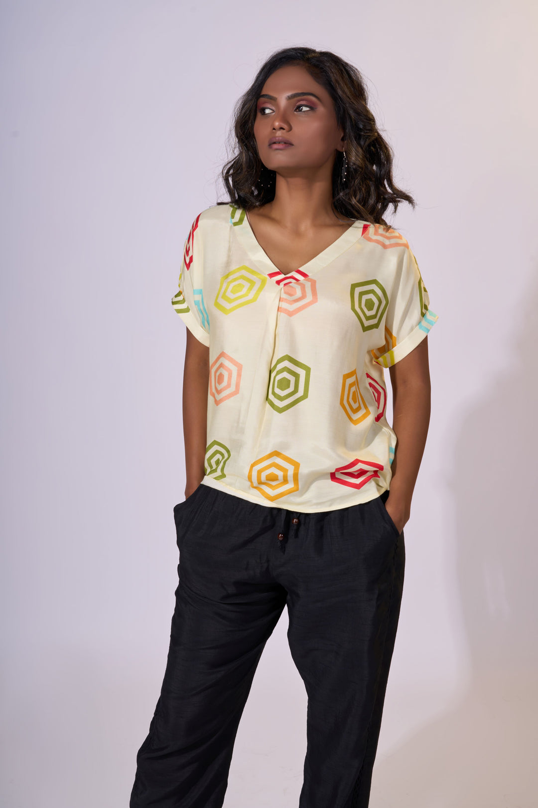 Pleated Sunshine Top - LUXURY RESORT CASUALS SUSTAINABLE FABRICS - MAGS By Sananda Basak - Pune INDIA