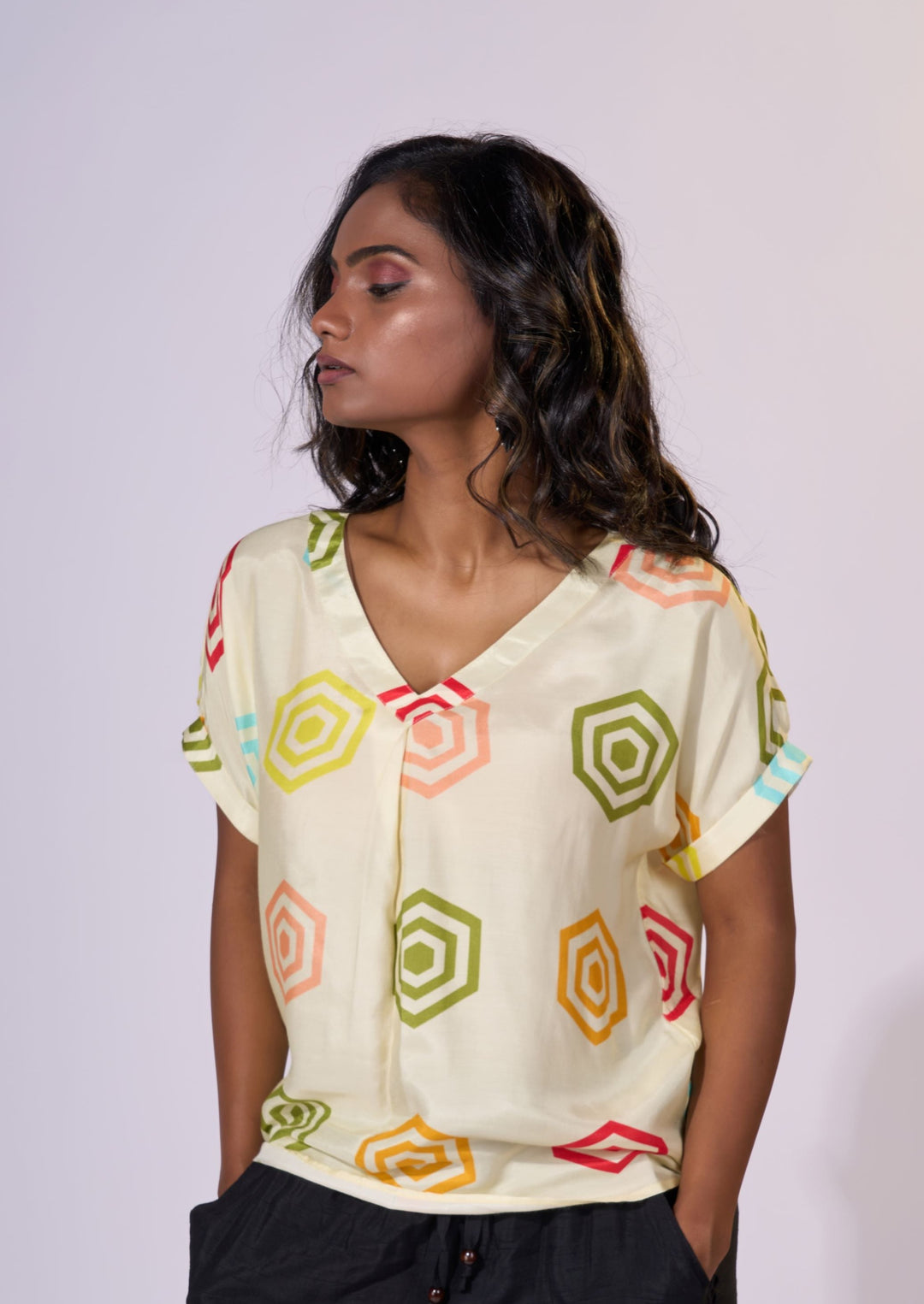 Pleated Sunshine Top - LUXURY RESORT CASUALS SUSTAINABLE FABRICS - MAGS By Sananda Basak - Pune INDIA