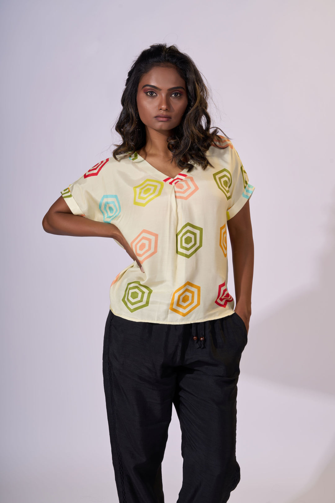 Pleated Sunshine Top - LUXURY RESORT CASUALS SUSTAINABLE FABRICS - MAGS By Sananda Basak - Pune INDIA