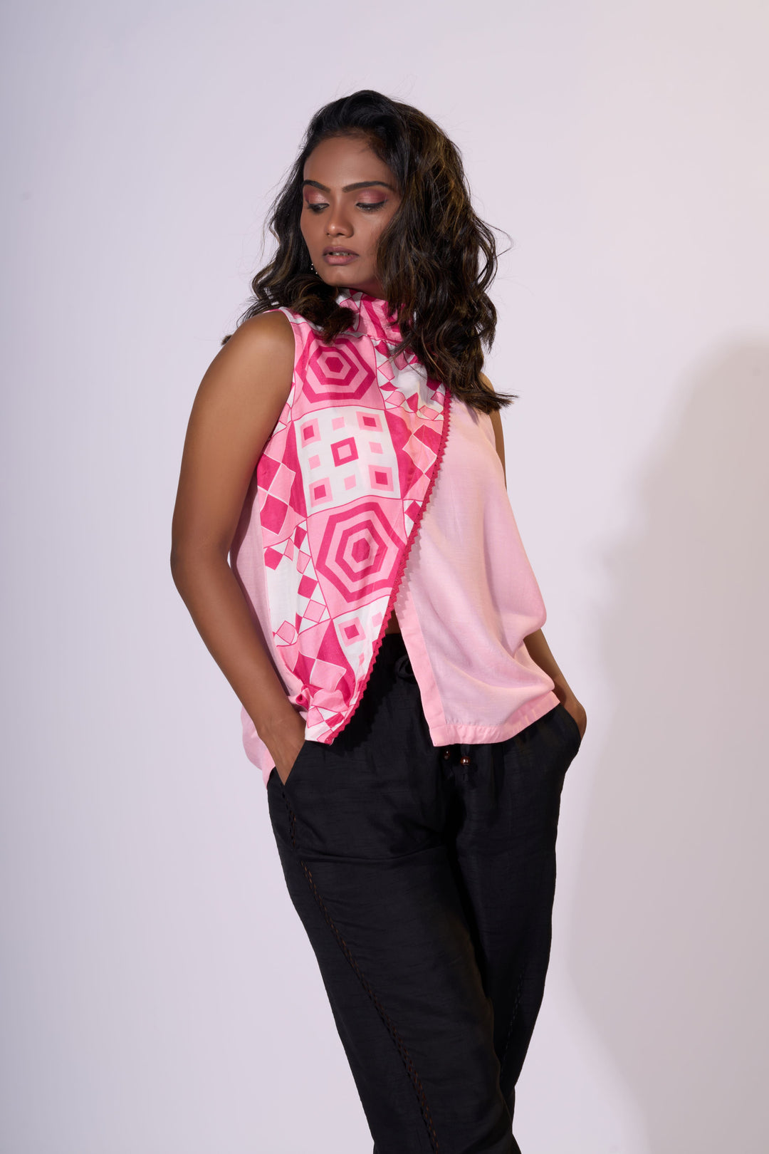 Rosewater Overlap Top - LUXURY RESORT CASUALS SUSTAINABLE FABRICS - MAGS By Sananda Basak - Pune INDIA