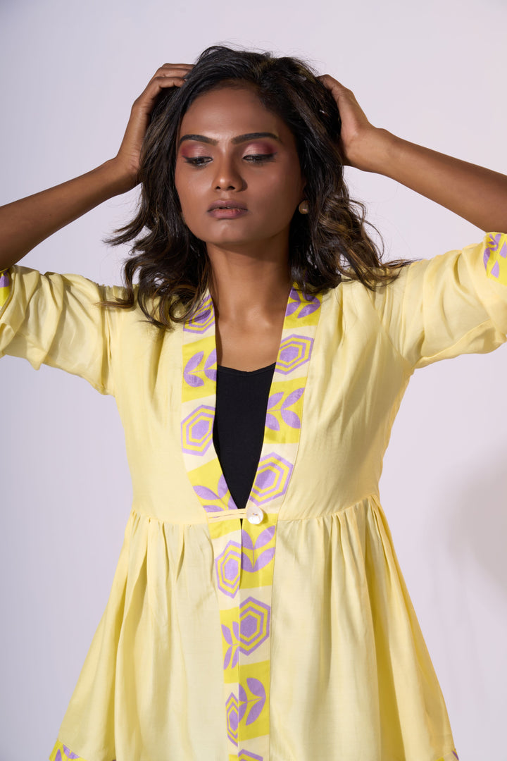 Golden Dusk Jacket - LUXURY RESORT CASUALS SUSTAINABLE FABRICS - MAGS By Sananda Basak - Pune INDIA