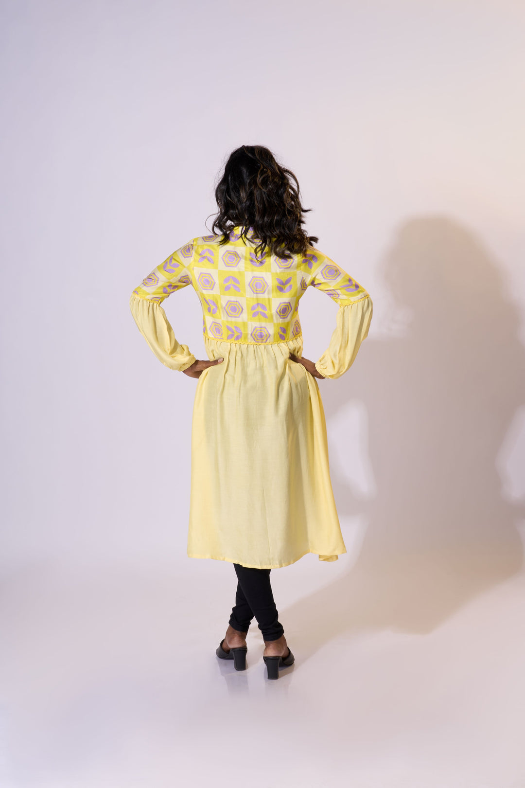 Sunshine Hues Long Jacket - Eco-friendly luxury resort wear Diwali offers – women's casual fashion by Sananda Basak - MAGS By Sananda Basak - Pune INDIA