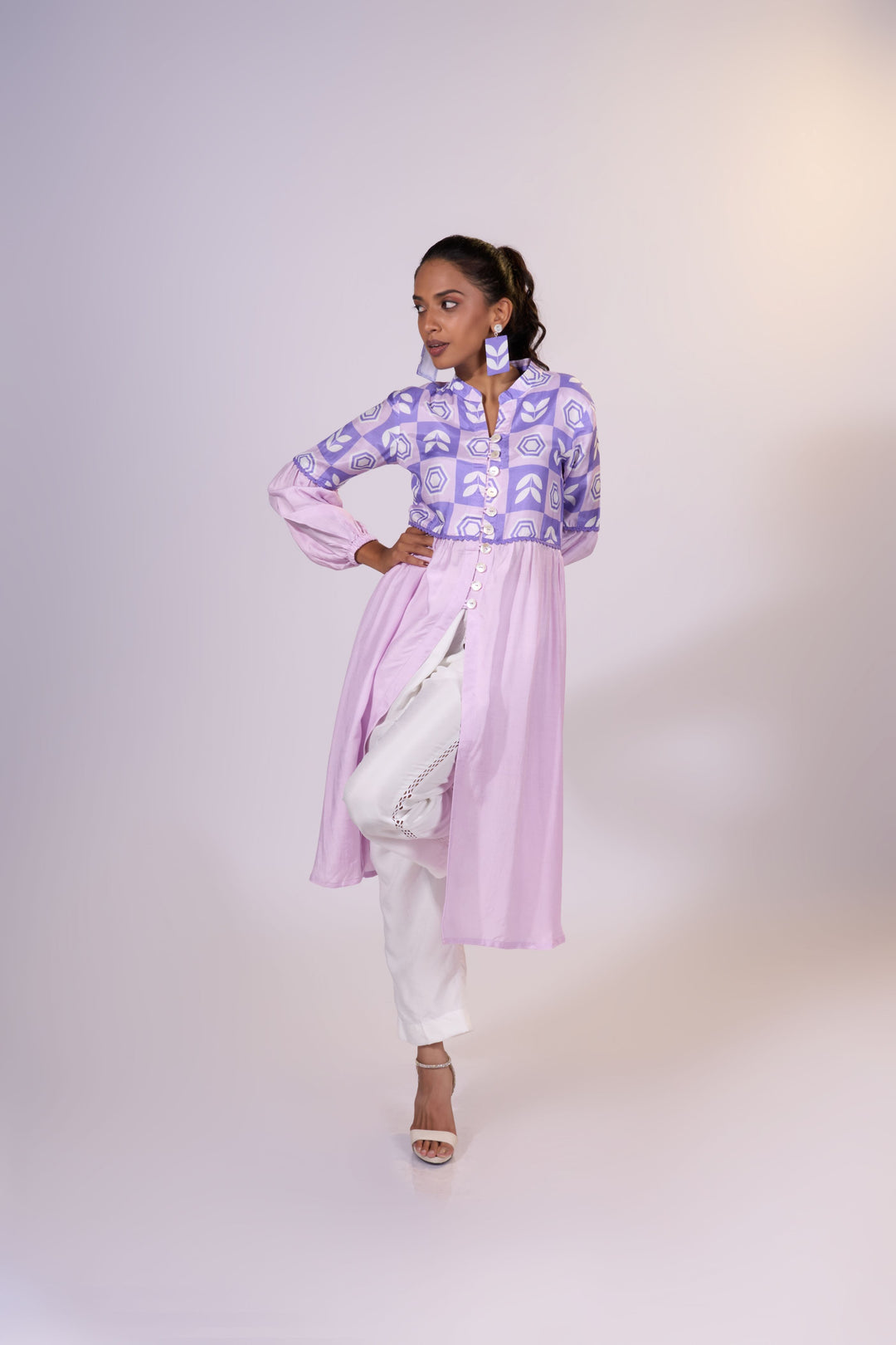 Plum Perfect Long Jacket - Eco-friendly luxury resort wear Diwali offers – women's casual fashion by Sananda Basak - MAGS By Sananda Basak - Pune INDIA