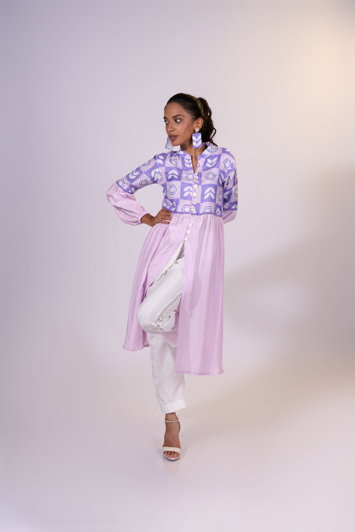 Plum Perfect Long Jacket - LUXURY RESORT CASUALS SUSTAINABLE FABRICS - MAGS By Sananda Basak - Pune INDIA