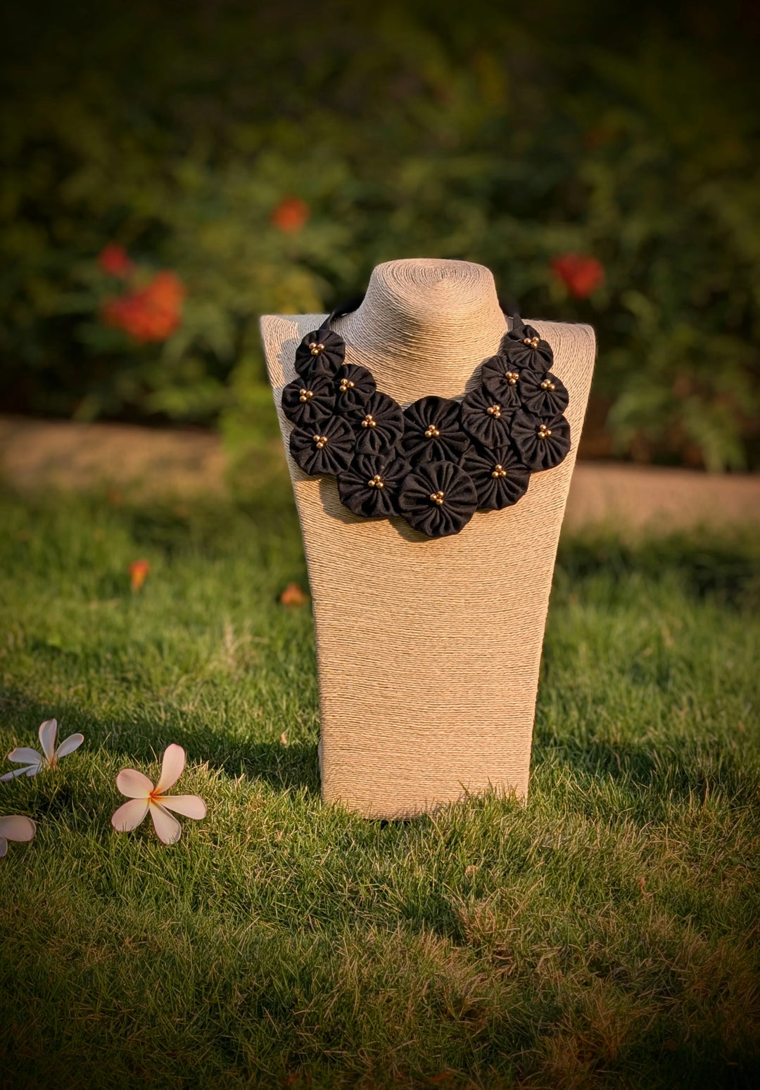 Denim Blossom Necklace - MAGS By Sananda Basak - A Sustainable Fashion Brand