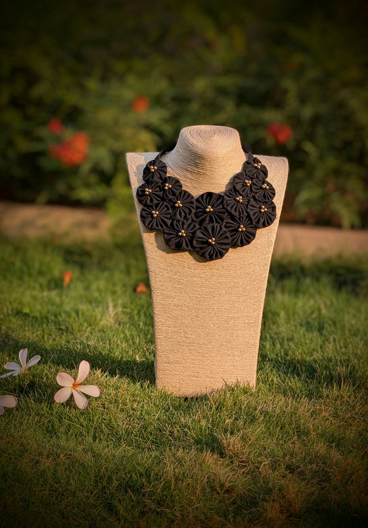 Denim Blossom Necklace - MAGS By Sananda Basak - A Sustainable Fashion Brand