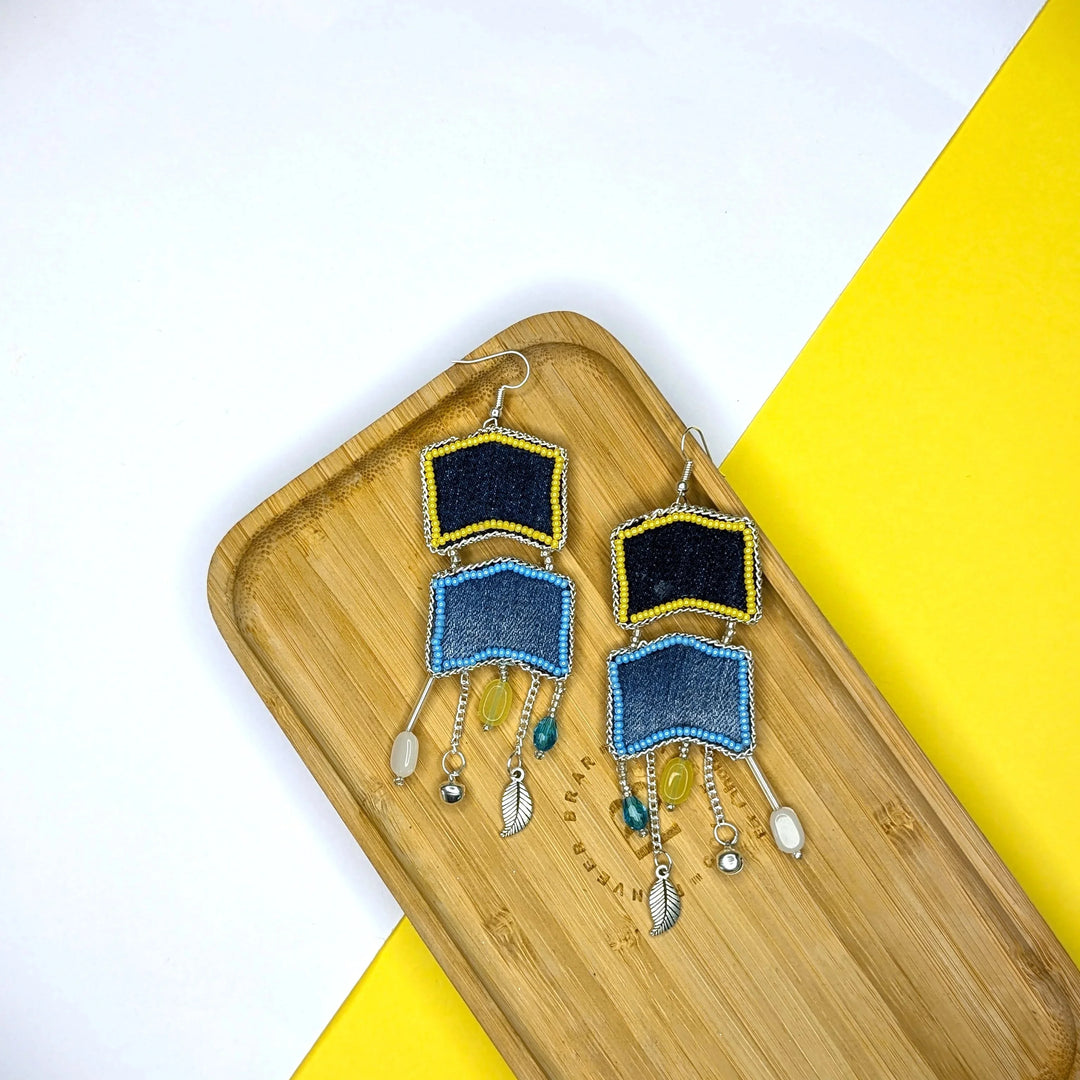 Denim Charm Earring - MAGS By Sananda Basak - A Sustainable Fashion Brand