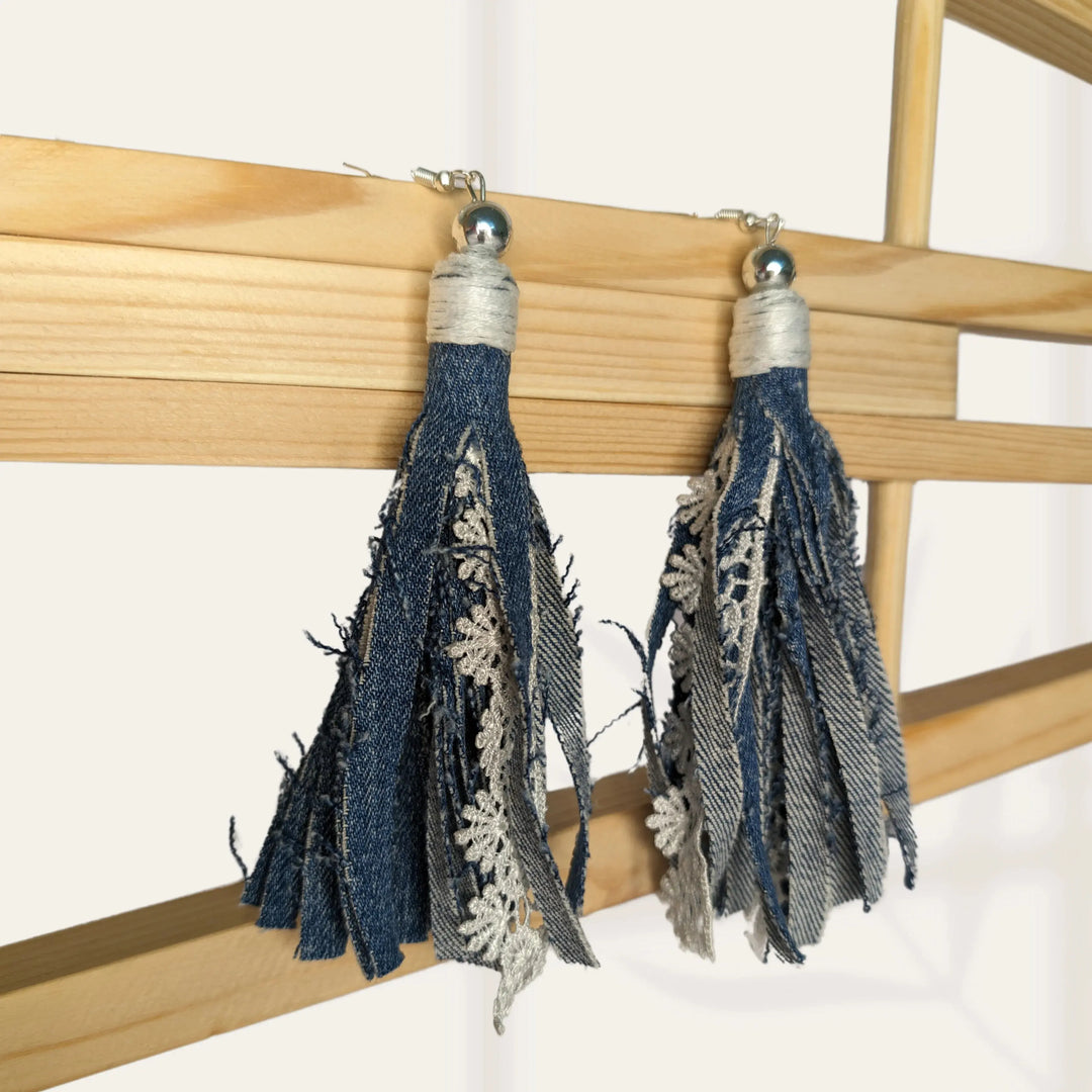 Denim Crochet Dangler - MAGS By Sananda Basak - A Sustainable Fashion Brand