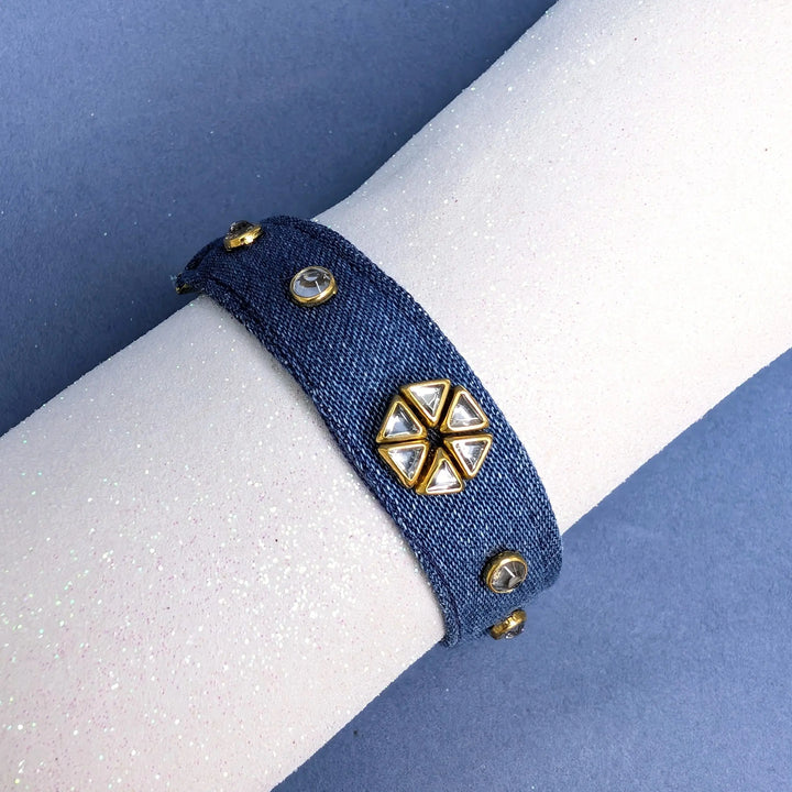 Denim Diamond Bracelet - MAGS By Sananda Basak - A Sustainable Fashion Brand