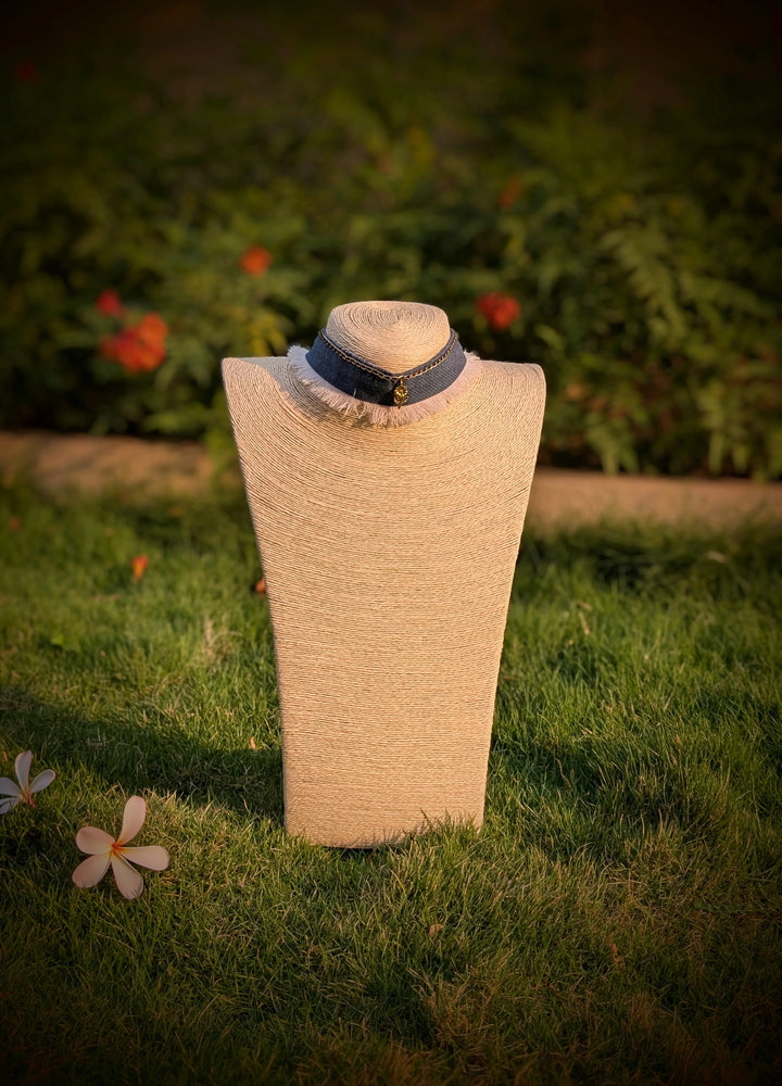 Denim Edge Choker - MAGS By Sananda Basak - A Sustainable Fashion Brand