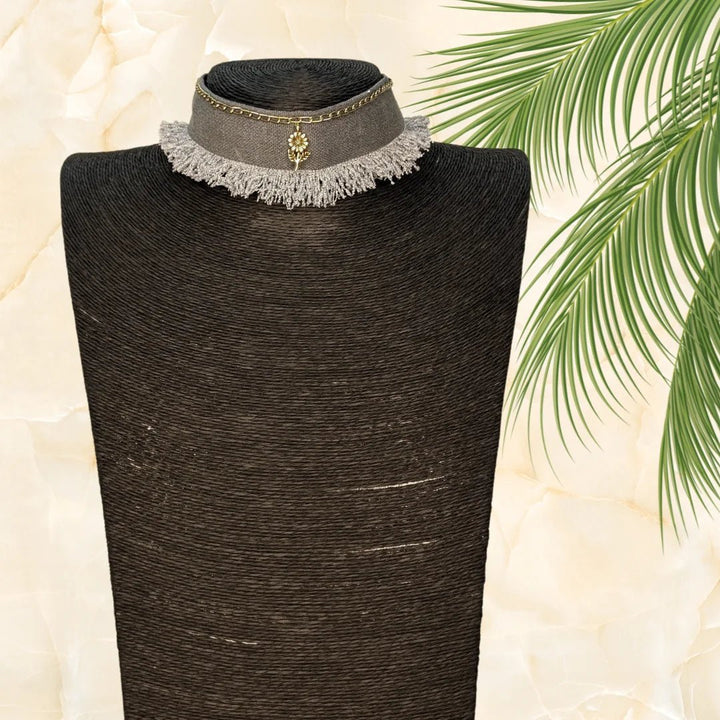 Denim Edge Choker - MAGS By Sananda Basak - A Sustainable Fashion Brand