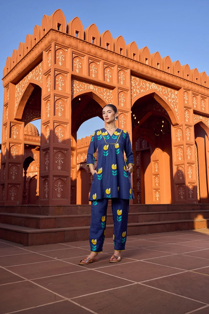 Midnight Tulip Kurti & Pant