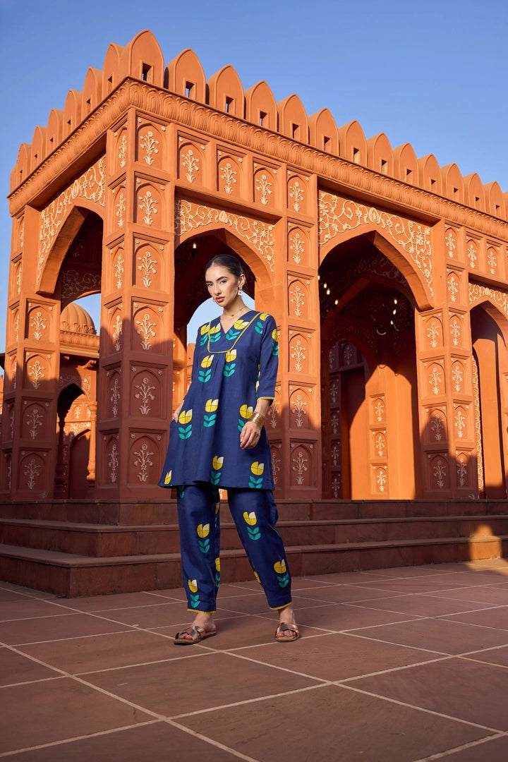 Midnight Tulip Kurti & Pant