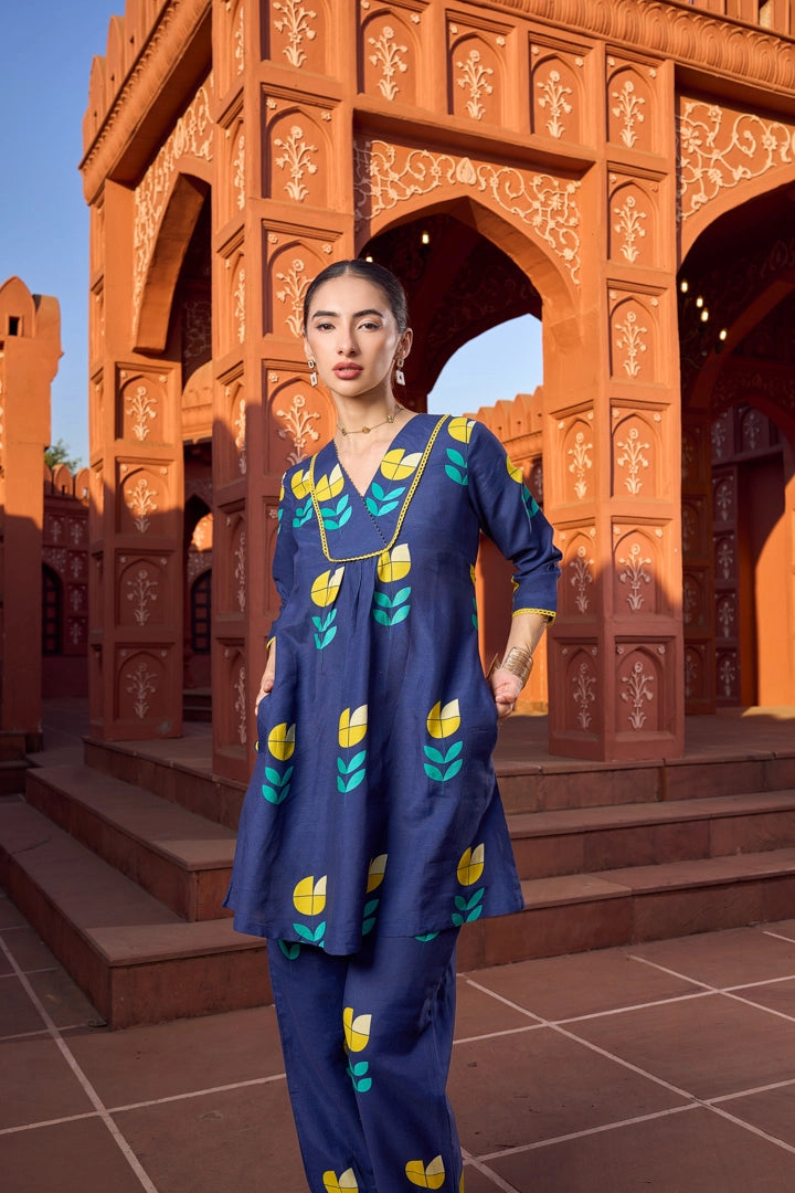 Midnight Tulip Kurti & Pant
