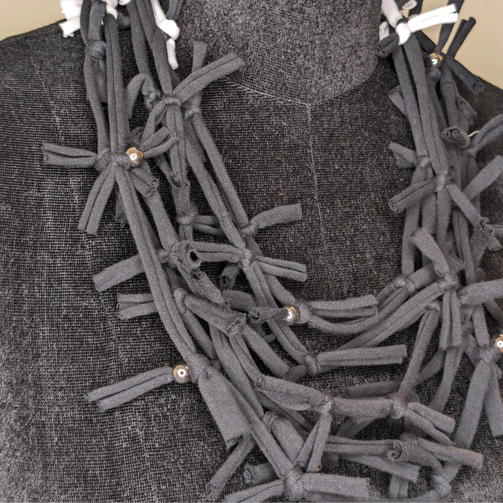Multi Layered Knotted Necklace Black - MAGS By Sananda Basak - A Sustainable Fashion Brand