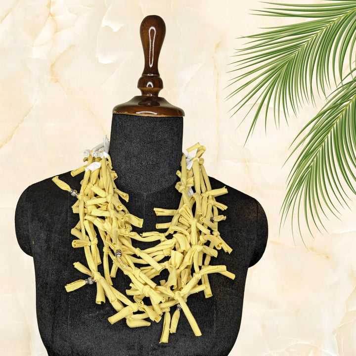 Multi Layered Knotted Necklace Yellow - MAGS By Sananda Basak - A Sustainable Fashion Brand