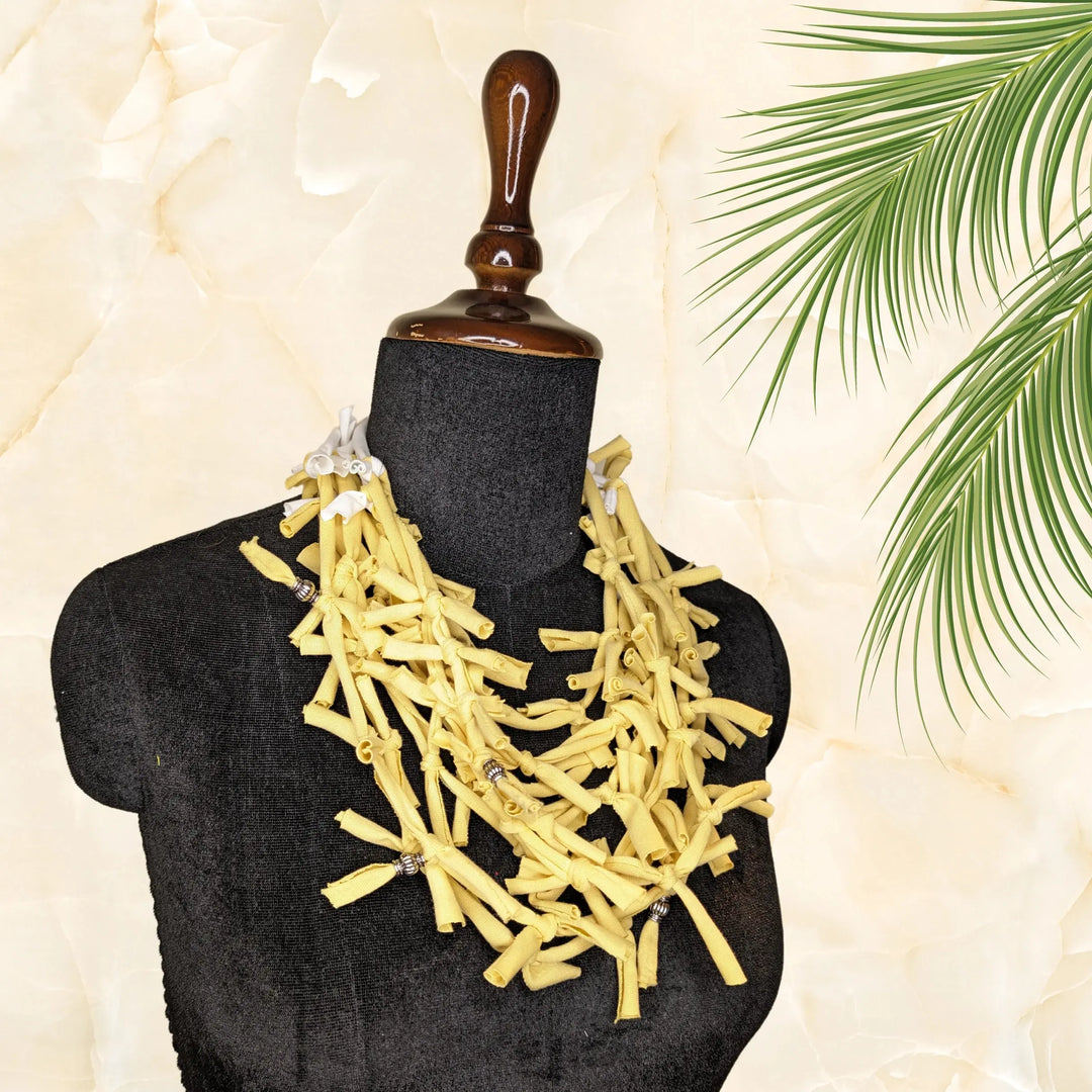 Multi Layered Knotted Necklace Yellow - MAGS By Sananda Basak - A Sustainable Fashion Brand
