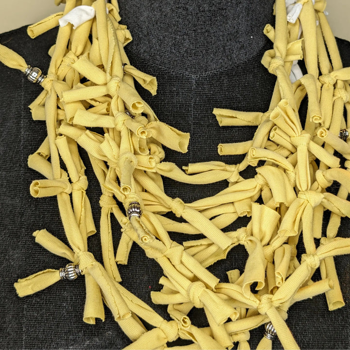 Multi Layered Knotted Necklace Yellow - MAGS By Sananda Basak - A Sustainable Fashion Brand