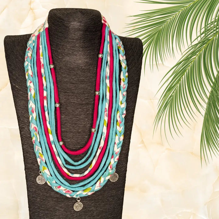 Multi Layer Printed Necklace - MAGS By Sananda Basak - A Sustainable Fashion Brand