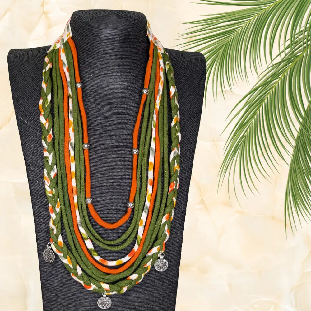 Multi Layer Printed Necklace - MAGS By Sananda Basak - A Sustainable Fashion Brand