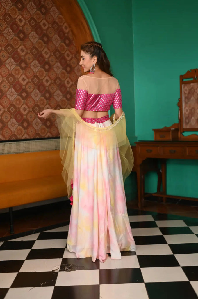 Off Shoulder Blouse & Long Skirt Set - MAGS By Sananda Basak - A Sustainable Fashion Brand