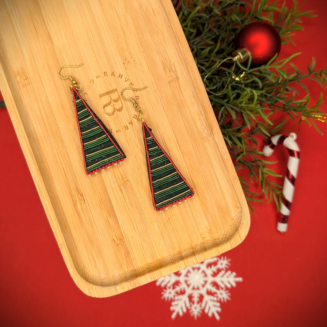 X-Mas Tree Earring - Eco-friendly Resort Wear – Women's Fashion by Sananda Basak - MAGS By Sananda Basak - Pune INDIA