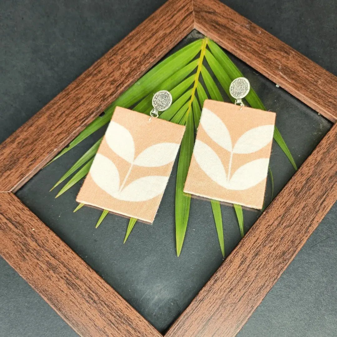 Peach Rectangular Drop - MAGS By Sananda Basak - A Sustainable Fashion Brand