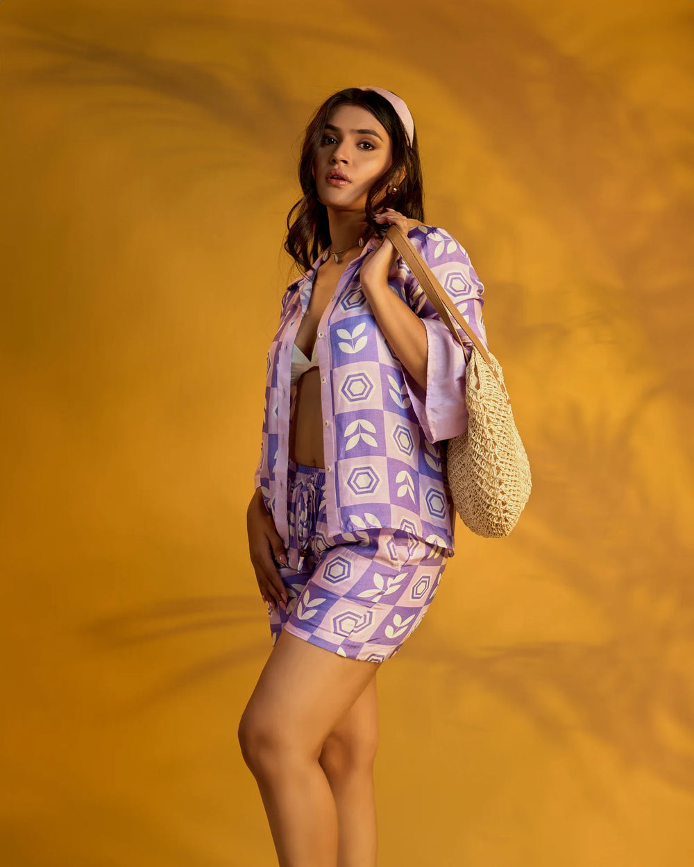 Purple Haze Shorts Set - MAGS By Sananda Basak - A Sustainable Fashion Brand